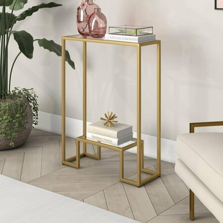 HUDSON & CANAL 22 in. Athena Rectangular Console Table, Brass AT1702